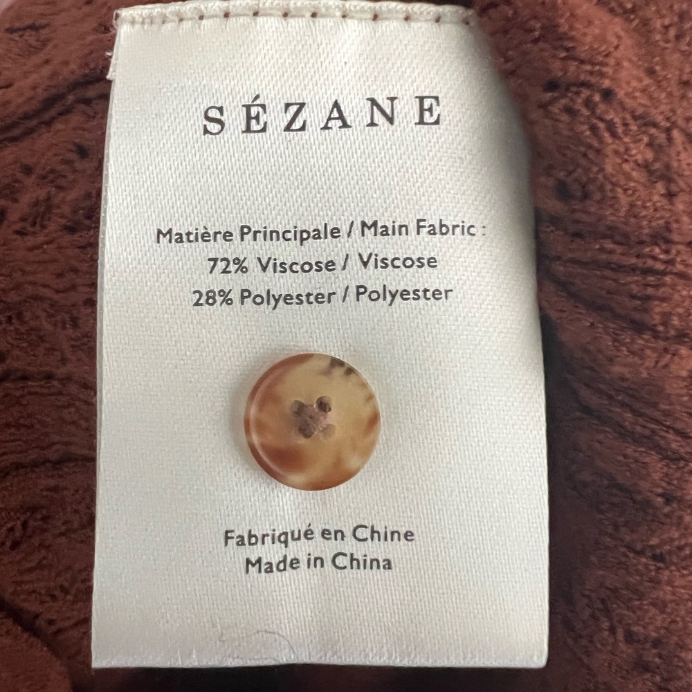 Sezane brown Ribbed Buttoned Sweater - Picture 5 of 8